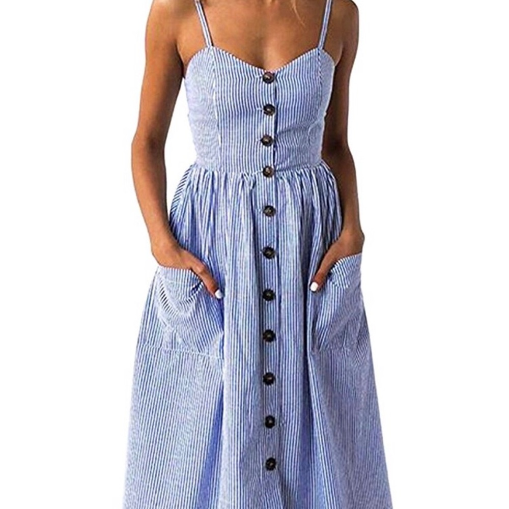 Blue Button-Up Sundress